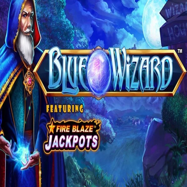 Blue Wizard Fire Blaze Jackpots casino game by Rarestone Gaming – featured logo at Tiger Bingo